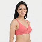 Women's Pink Cotton Blend Regular Bralette Bra, गुलाबी, small