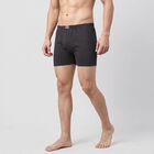 Men's Dark Grey Regular Fit Solid Trunks, गहरा ग्रे, small