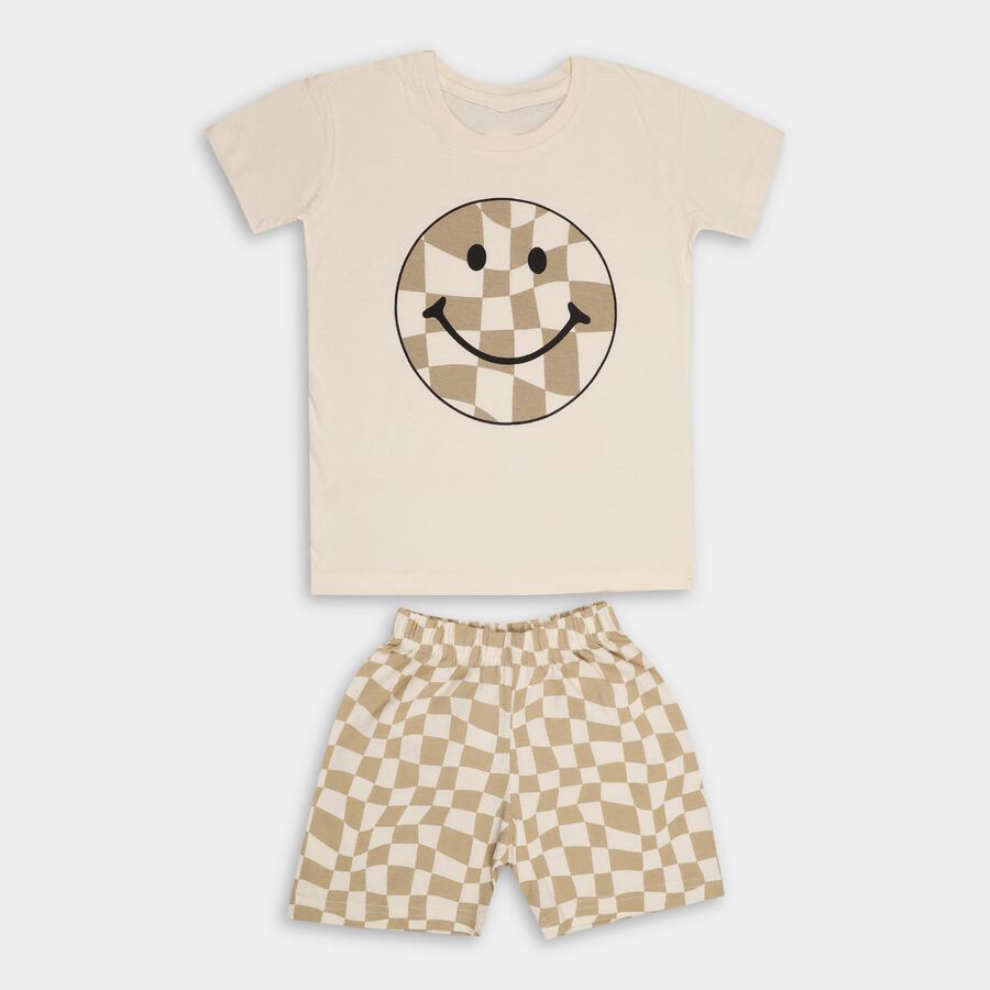 Boys' 100% Cotton Knit Baba Suit , Off White, large image number null