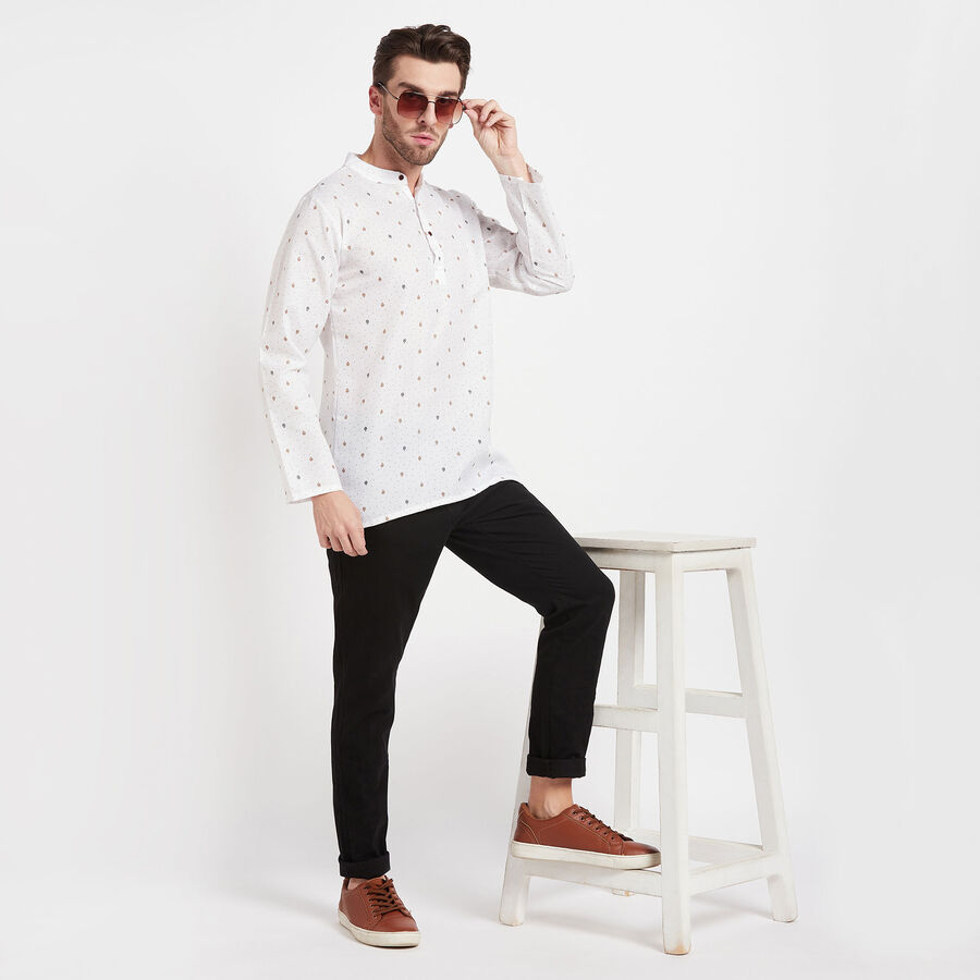 Printed Regular Kurta, सफ़ेद, large image number null