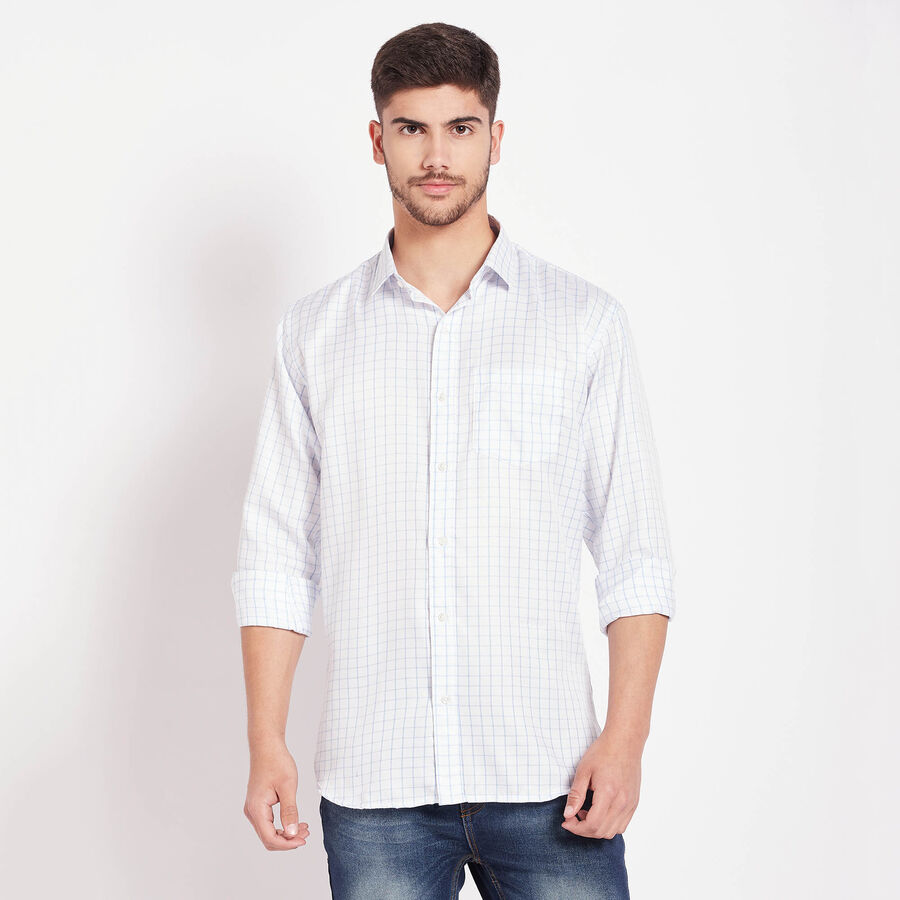 Checks Formal Shirt, White, large image number null