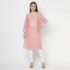 Printed Straight Kurta, Pink, small image number null
