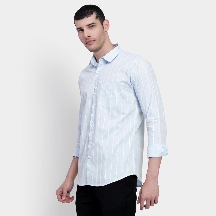 Men's 100% Cotton Casual Shirt , Light Blue, large image number null