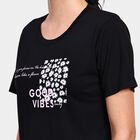 Ladies' Round Neck T-Shirt , काला, small image number null