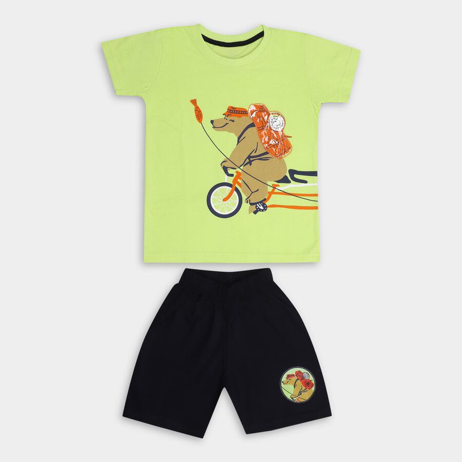 Boys' 100% Cotton Knit Baba Suit, Light Green, large image number null