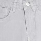 Girls' 100% Cotton Trousers , Light Grey, small