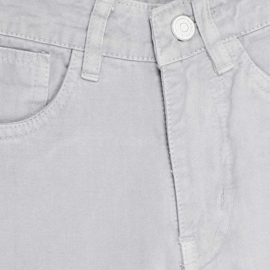 Girls' 100% Cotton Trousers , Light Grey, large