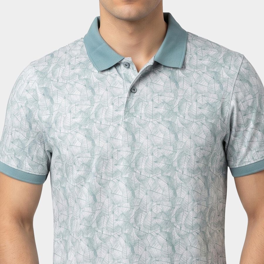 Men's Light Blue Cotton Polo Neck Polo T-Shirt, Light Blue, large