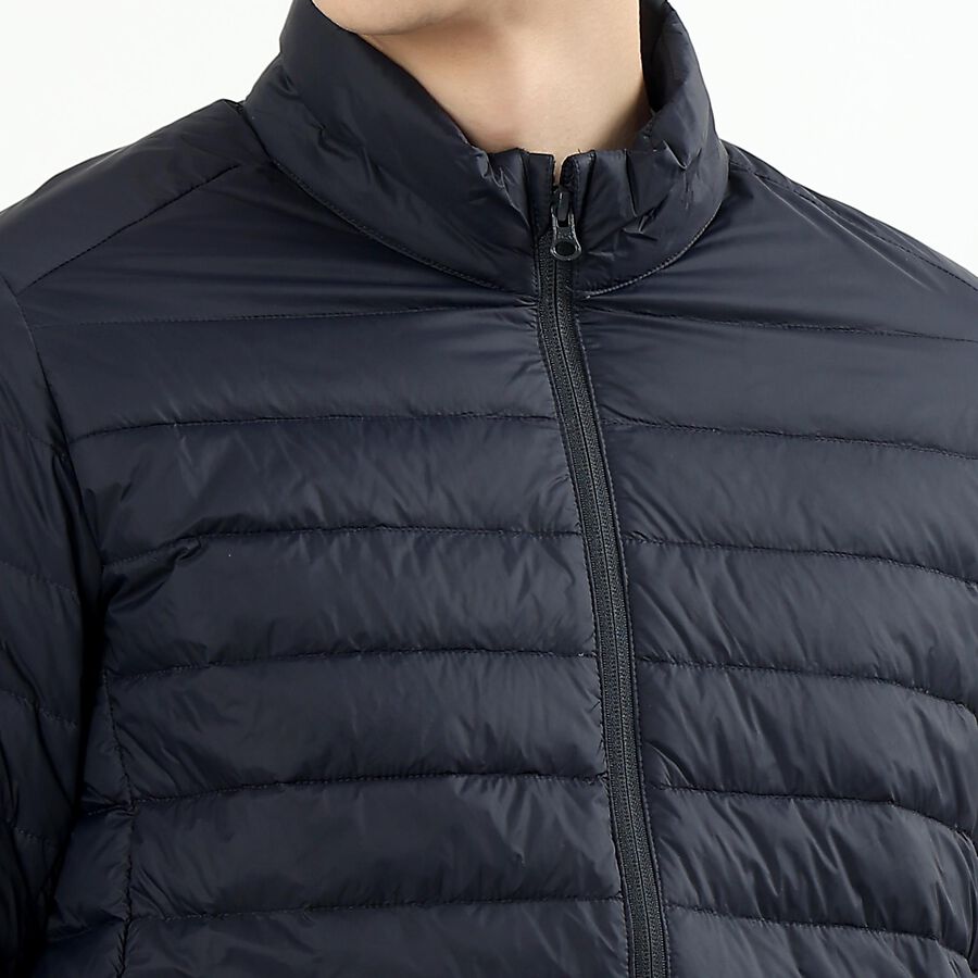 Men's Deep Midnight Navy High Neck Casual Puffer Jacket, नेवी ब्लू, large image number null
