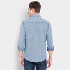 Solid Cotton Casual Shirt, Mid Blue, small image number null
