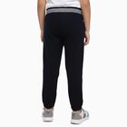 Boys' Cotton Regular Fit Trousers, Navy Blue, small