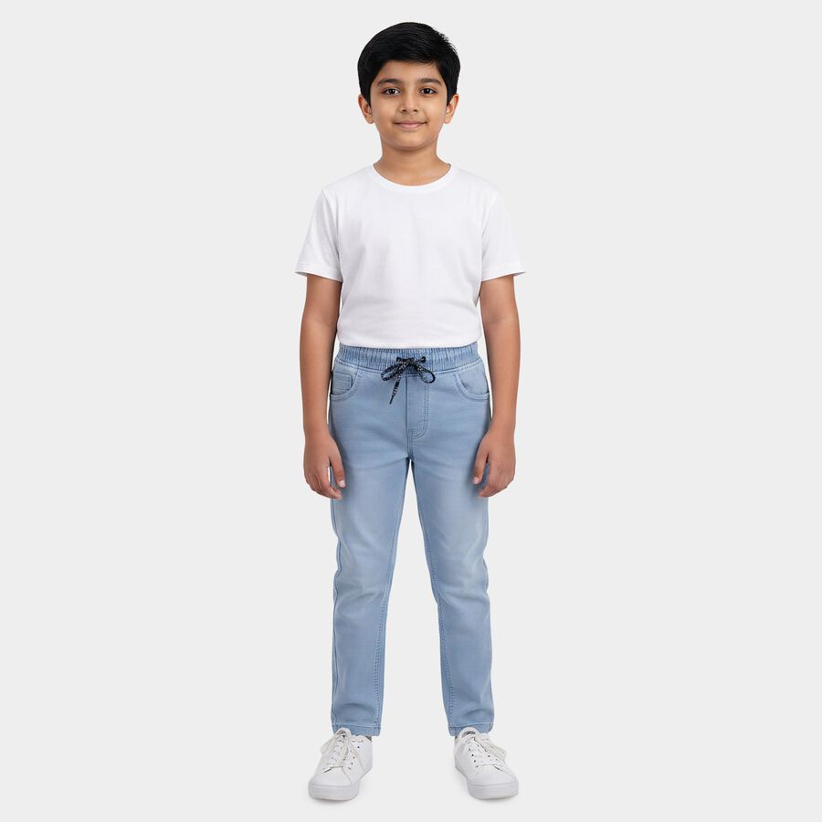 Boys' Light Blue Regular Fit Classic Jeans, हल्का नीला, large