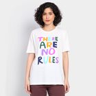 Ladies' 100% Cotton Round Neck T-Shirt, Off White, small image number null