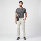 Men's Grey Tapered Fit Side-Striped Track Pants, हल्का ग्रे, small
