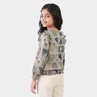 Girls' Light Grey Round Neck Regular Top, हल्का ग्रे, small