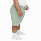 Infants' Light Sage Green Cotton Embroidered Half Pant, हल्का हरा, small image number null