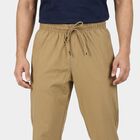 Men's Beige Straight Fit Solid Track Pants, Beige, small