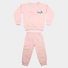 Girls Pink Round Neck Lounge Hipster Set, हल्का गुलाबी, small