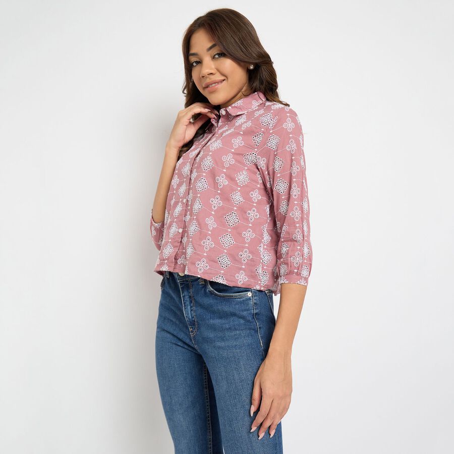Ladies' 100% Cotton Shirt, Pink, large image number null