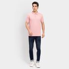 Men's Collared Half Sleeves T-Shirt , Light Pink, small image number null