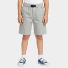 Boys' Light Grey Cotton Elastic Waist Bermuda Shorts, हल्का ग्रे, small image number null