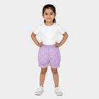Girls Purple Regular Fit Printed Bloomers, Lilac, small