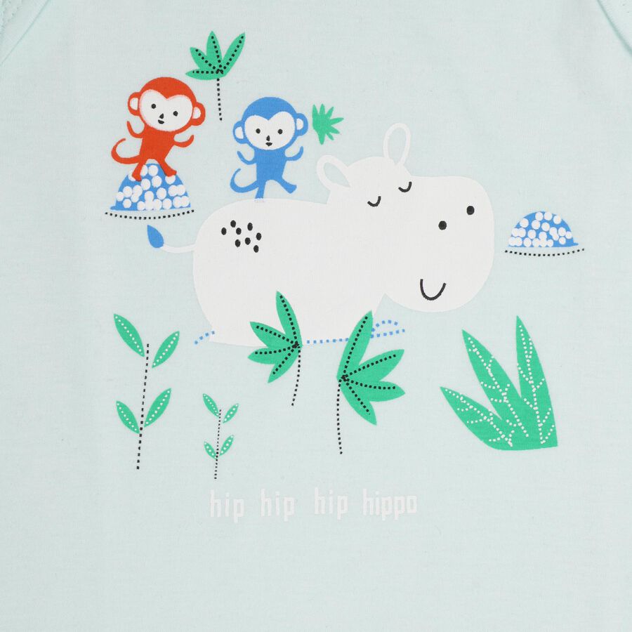 Infant Boys' 100% Cotton Baba Suit, Aqua, large image number null