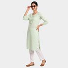 Women's Green NA Straight Kurta, हल्का हरा, small