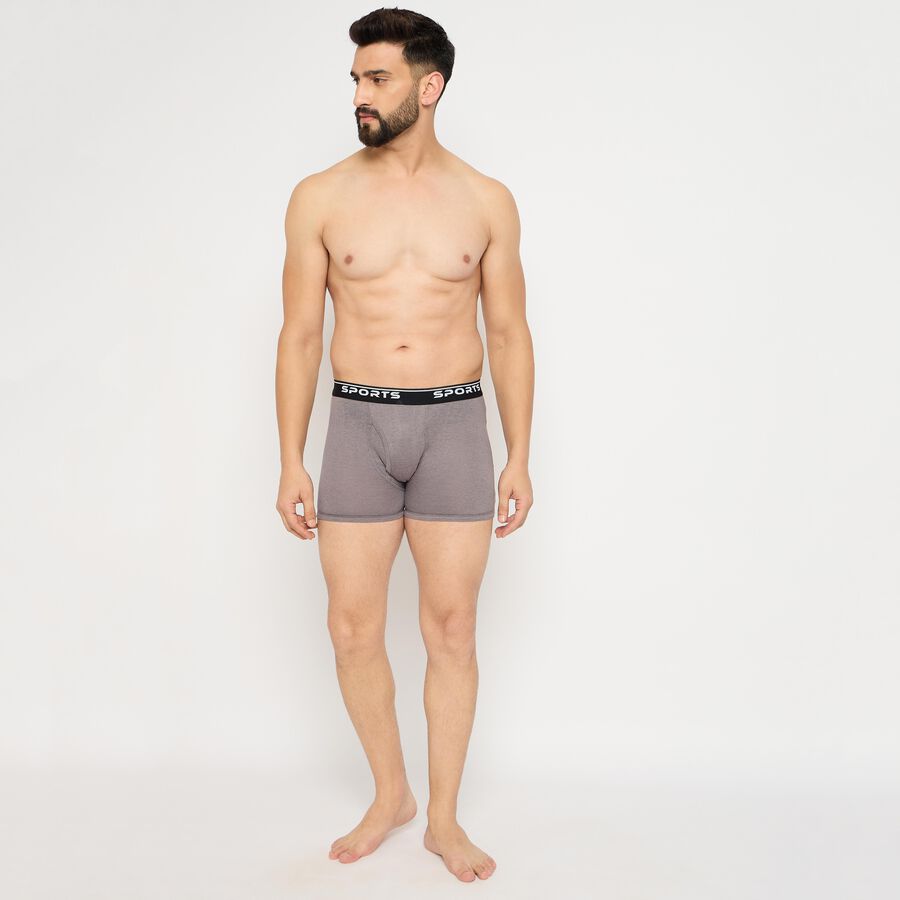 Men's 100% Cotton Trunks, Dark Grey, large