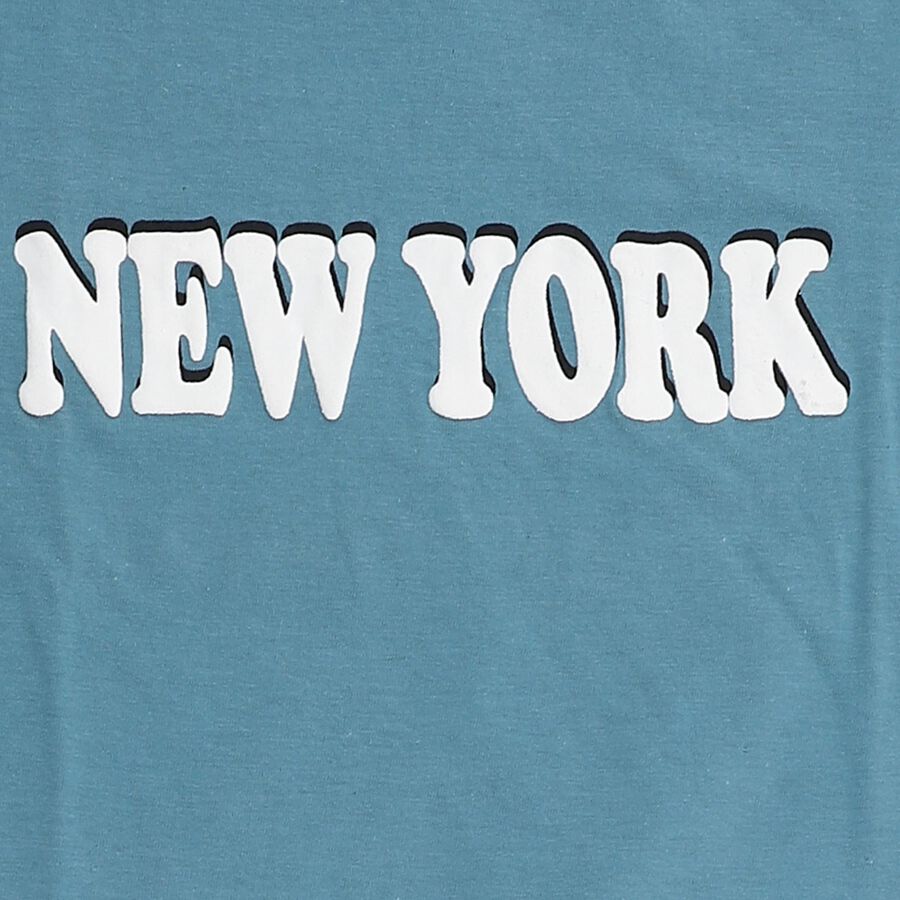 Boys' Light Blue Cotton Round Neck Printed Baba Suit, Light Blue, large image number null