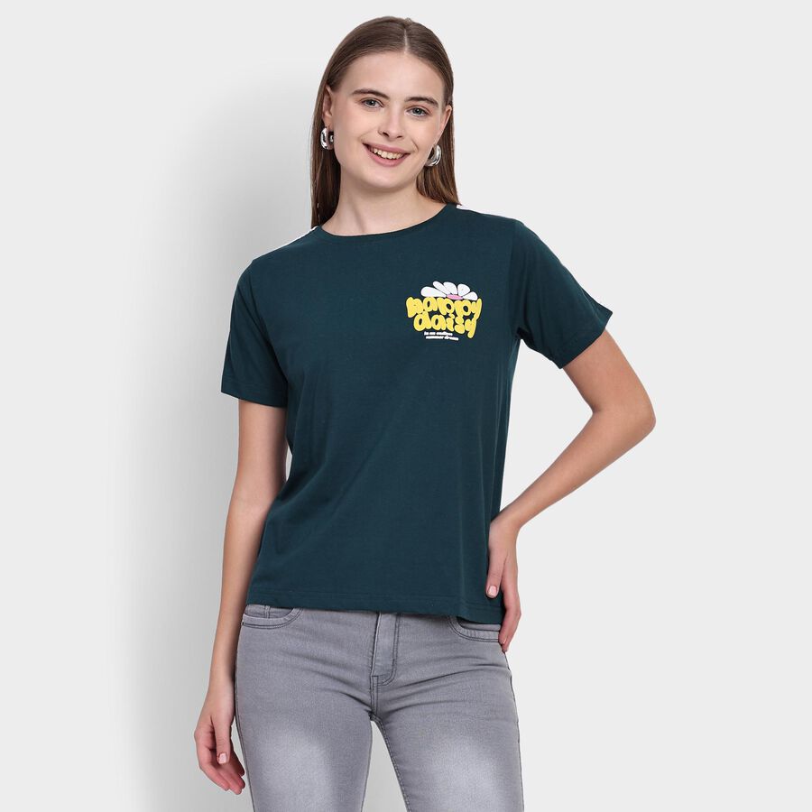 Ladies' Round Neck T-Shirt , Dark Green, large image number null