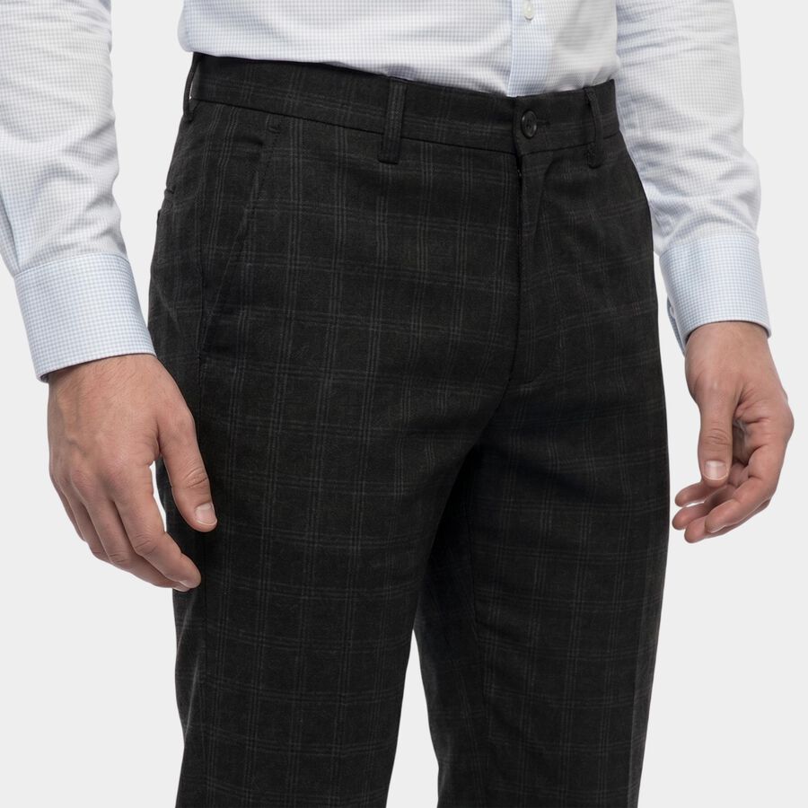 Men's Navy Blue Slim Fit Casual Trousers, नेवी ब्लू, large