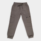 Boys' Cotton Trousers, Dark Grey, small image number null