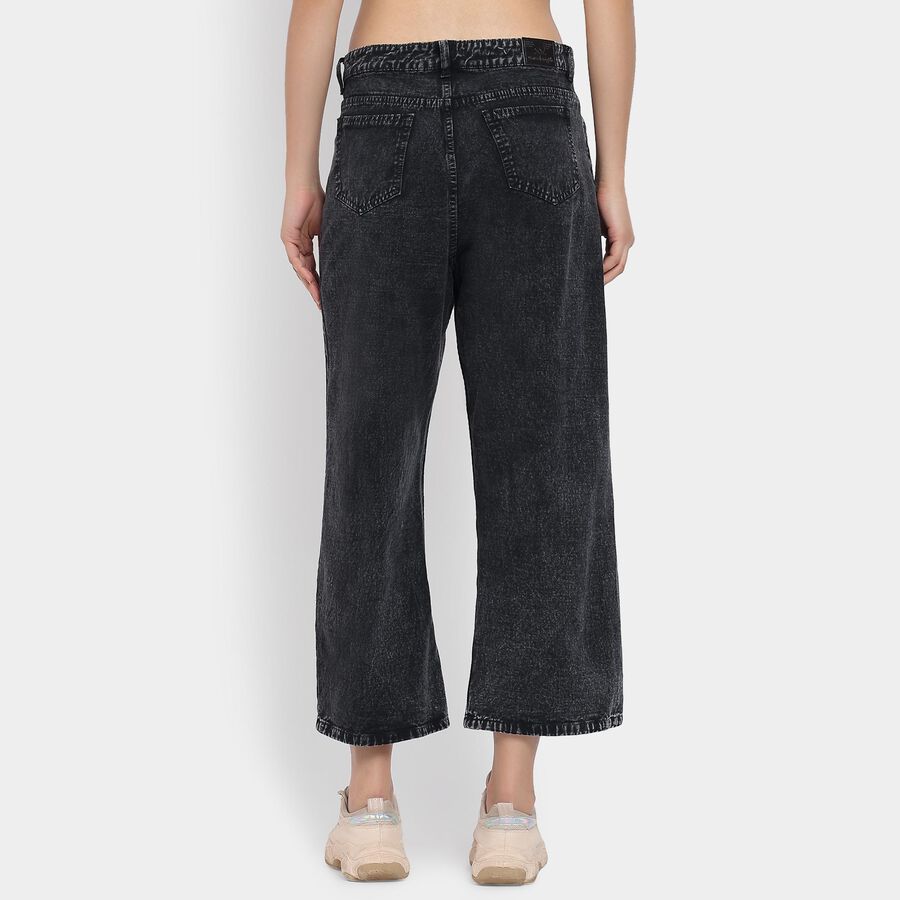 Ladies' 100% Cotton Jeans, काला, large image number null