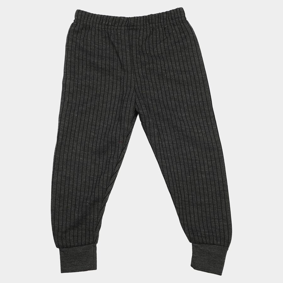 Girls' Charcoal Long Johns Thermal, चारकोल, large