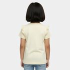 Girls Yellow Cotton Round Neck Casual T-Shirt, पीला, small