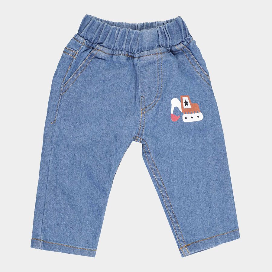 Infants Basic Wash Elasticated Jeans, Mid Blue, large image number null