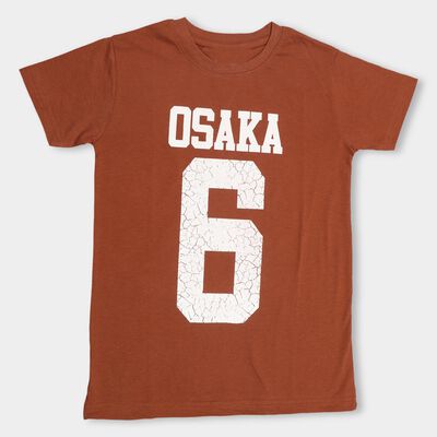 Boys' Rich Brown Round Neck Printed T-Shirt