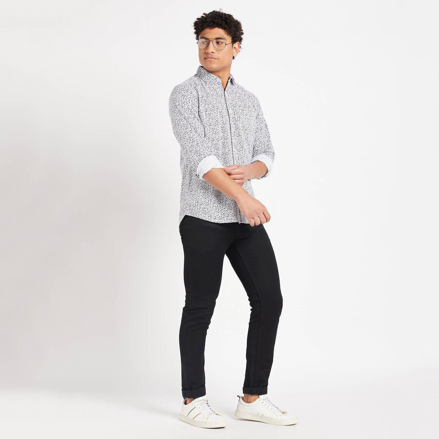 Cotton Printed Casual Shirt, White, large image number null