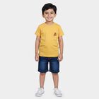 Boys' Half Sleeves T-Shirt, Mustard, small