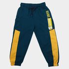 Boys' Teal Jogger Graphic Printed Cotton Blend Pyjama, टील ब्लू, small