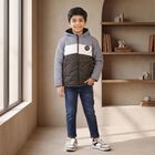 Boys Light Blue Hooded Puffer Jacket, Light Blue, small
