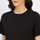 Ladies' 100% Cotton Round Neck T-Shirt, काला, small