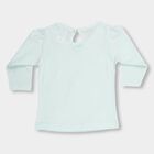 Infants Light Pastel Green Cotton Round Neck Romantic T-Shirt, Light Green, small image number null