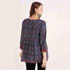 Printed 3/4th Sleeve Kurti, Dark Blue, small image number null
