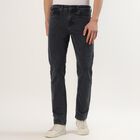 Men's Charcoal Black Slim Fit Faded Jeans, Dark Blue, small