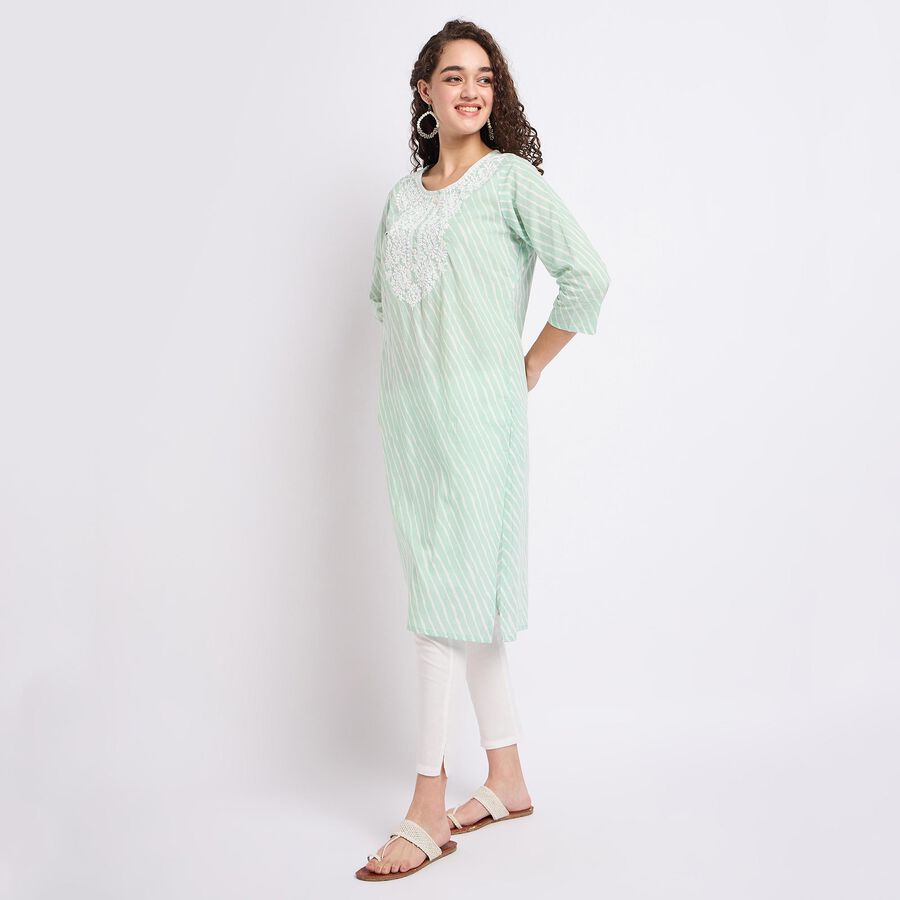Ladies' 100% Cotton Kurta , Light Green, large image number null