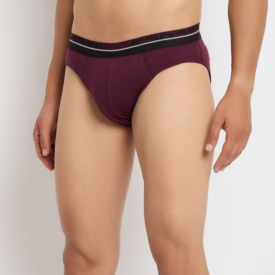 Men's 100% Cotton Briefs , Wine, large