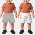 Infants' Grey Regular Fit Printed Half Pant, Light Grey, small