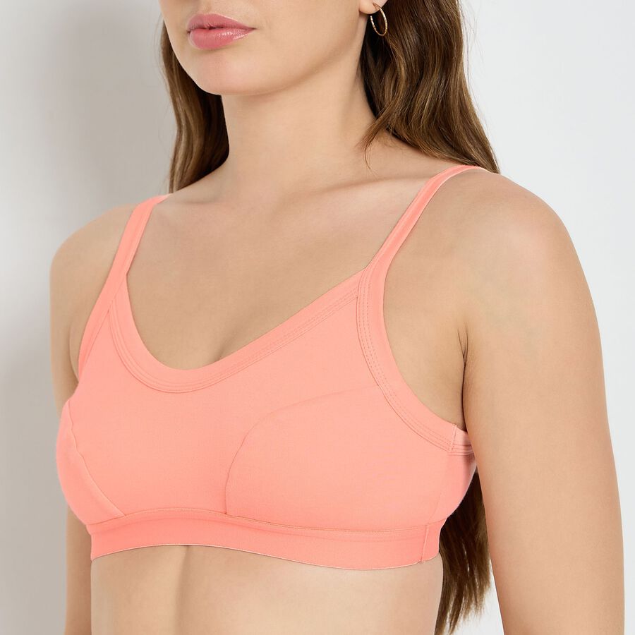 Ladies' 100% Cotton Bra, पीच, large image number null